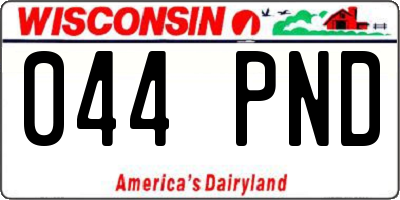 WI license plate 044PND