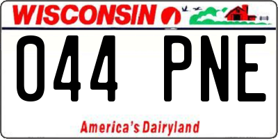 WI license plate 044PNE