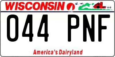 WI license plate 044PNF