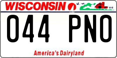 WI license plate 044PNO