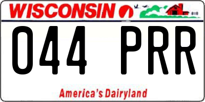 WI license plate 044PRR
