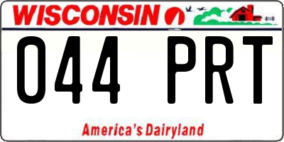 WI license plate 044PRT