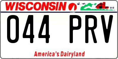 WI license plate 044PRV