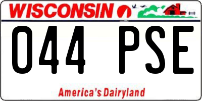WI license plate 044PSE