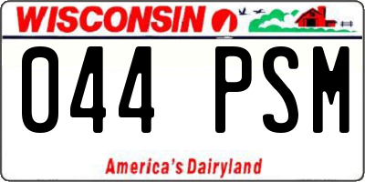 WI license plate 044PSM