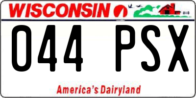WI license plate 044PSX