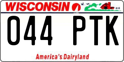WI license plate 044PTK