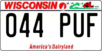 WI license plate 044PUF