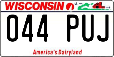 WI license plate 044PUJ