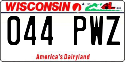 WI license plate 044PWZ