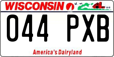 WI license plate 044PXB