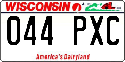 WI license plate 044PXC