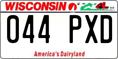 WI license plate 044PXD