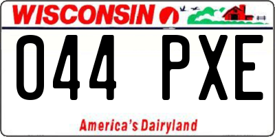 WI license plate 044PXE