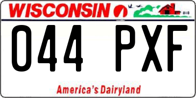 WI license plate 044PXF