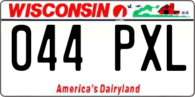 WI license plate 044PXL