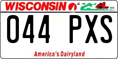WI license plate 044PXS