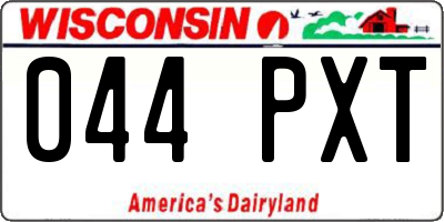 WI license plate 044PXT