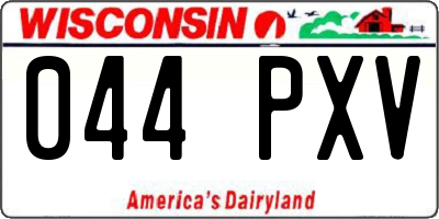 WI license plate 044PXV
