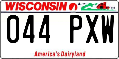 WI license plate 044PXW