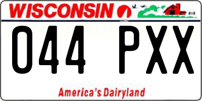 WI license plate 044PXX
