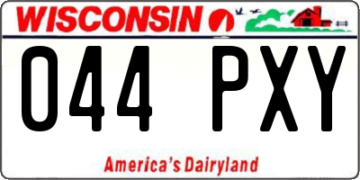WI license plate 044PXY