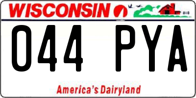 WI license plate 044PYA