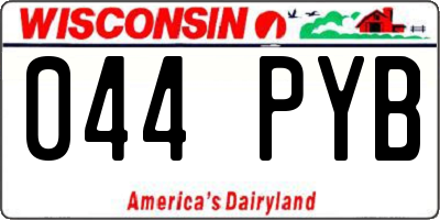 WI license plate 044PYB