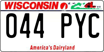 WI license plate 044PYC