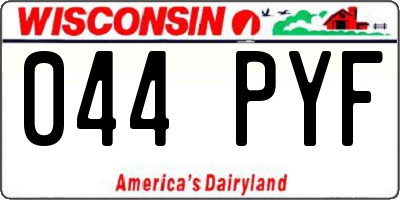 WI license plate 044PYF