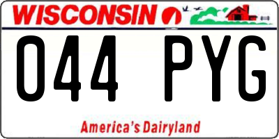 WI license plate 044PYG