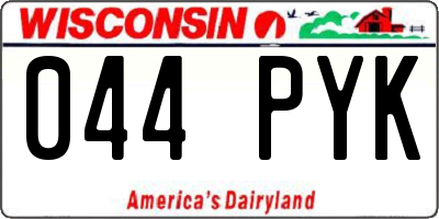 WI license plate 044PYK