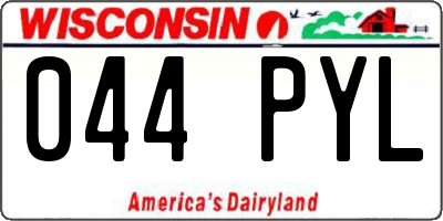WI license plate 044PYL