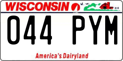 WI license plate 044PYM
