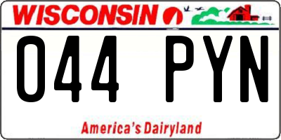 WI license plate 044PYN