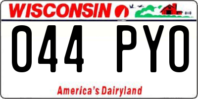 WI license plate 044PYO