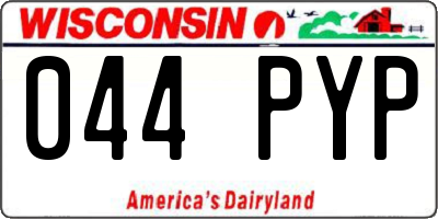 WI license plate 044PYP