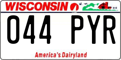 WI license plate 044PYR