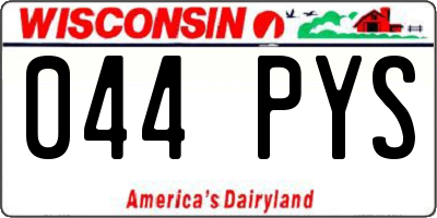 WI license plate 044PYS