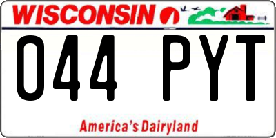WI license plate 044PYT