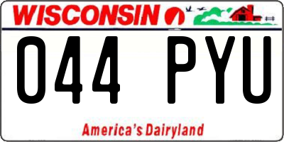 WI license plate 044PYU