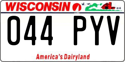 WI license plate 044PYV