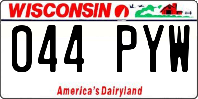 WI license plate 044PYW