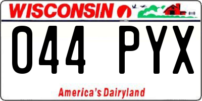 WI license plate 044PYX