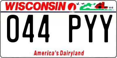 WI license plate 044PYY
