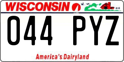 WI license plate 044PYZ