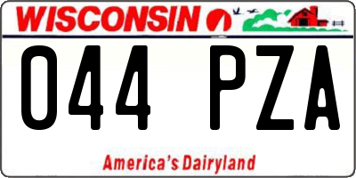 WI license plate 044PZA