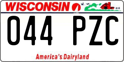 WI license plate 044PZC