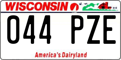 WI license plate 044PZE