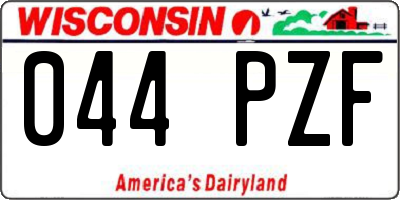 WI license plate 044PZF